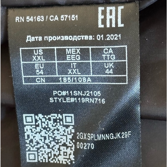 Guess Men's Hooded Puffer Jacket Size XXL 2XL Glossy Mid-Weight Zip Pockets NWOT - Picture 10 of 13